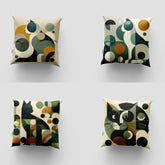 Abstract Geometric Cat Pattern Cushion Cover Pack of 4