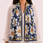 Indigo Bloom Silk Scarf
