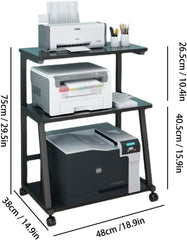 DAPERCI Portable Wooden Shelf Metal Frame Printer Cart - waseeh.com