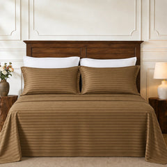 Chocolate Brown Satin Bedsheet Pack Of 3