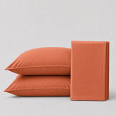 Plain Cotton Satin Bedsheet Set Burnt Orange