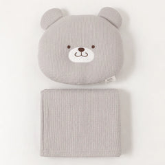 Newborn Head Support Pillow & Cotton Waffle Blanket Set