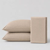Plain Cotton Satin Bedsheet Set Sand Beige