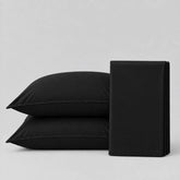Plain Cotton Satin Bedsheet Set Black