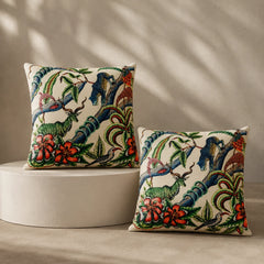 Vintage Jungle Botanical Cushion Cover Pack Of 2