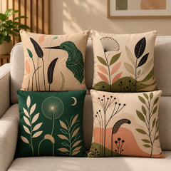 Verdant Whimsy Cushion Cover Pack Of 4