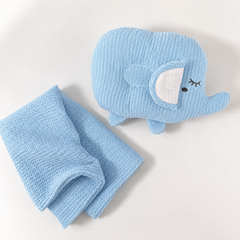 Premium Newborn Elephant Pillow & Blanket Set