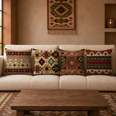 HOSTECCO Aztec Tribal Cushion Covers Pack of 4