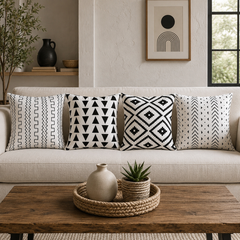 Monochrome Chic Cushion Covers Pack of 4