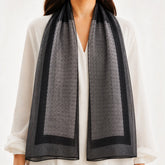 Black Strip Silk Scarf