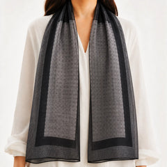 Black Strip Silk Scarf