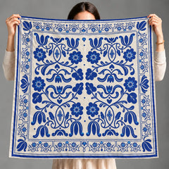 Cobalt Floral Heritage Scarf