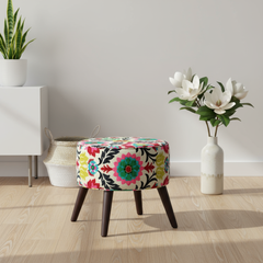 River Place Round Cone Leg Ottoman