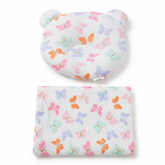 Newborn Head Support Pillow & Cotton Waffle Blanket Set
