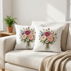 Amethyst Bloom Premium DTF Printed Cushion Cover Pack of 2