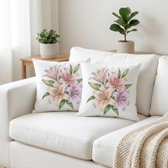 Mauve Petals Premium DTF Printed Cushion Cover Pack of 2
