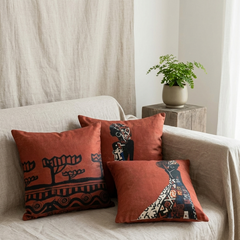 Red Rhyme Cushion Covers B- Pair Pack of 3
