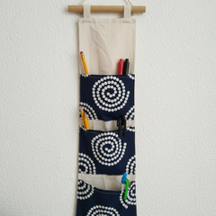 Navy Swirl Wall Organizer