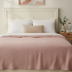 Viscos Cotton Thermal Blanket Powder Pink