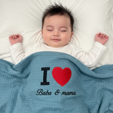 I♡Mama Baba Baby Waffle Blanket