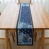 Rustic Blue Burlap Table Runner