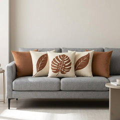 Terracotta Leaf Luxe Cushion Covers Pack of 5