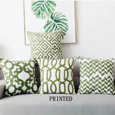 Green Geometric Printed Cushion Cover Pack of 4