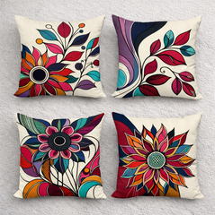 Ambesonne Floral Cushion Cover Set Of 4