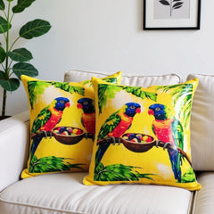 Sunny Jungle Birds Cushions Cover Pack of 2