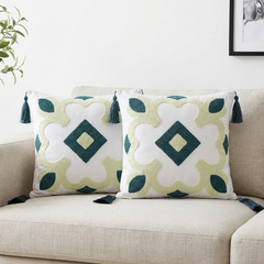 Royal Mint Pattern Hand Sequin Cushion Cove pack of 2