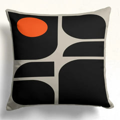 Retro Modern Orange and black Cushion Covers Pack of 4
