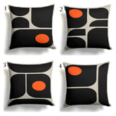 Retro Modern Orange and black Cushion Covers Pack of 4