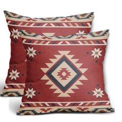 Red Southwest Pillow Covers Pack of 2