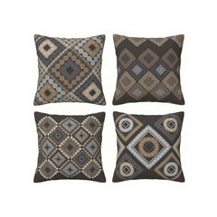 Abstract Geometric Brown Cushion Covers Pack of 4