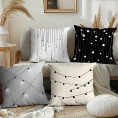 Modern String Pattern Throw Pillow Covers Pack Of 4