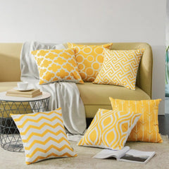 Geometric Canvas Indoor Pack of 6 (Yellow)