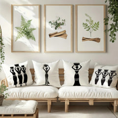 African Tribal Women Throw Pillow Covers Pack Of 4