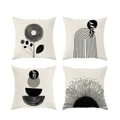 Modern Bohemian Short Pile Throw Pillow Covers Pack Of 4
