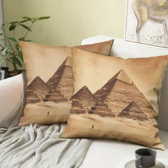 Vintage Great Pyramid Egypt Cushion Cover Pack Of 2