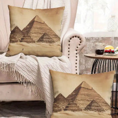Vintage Great Pyramid Egypt Cushion Cover Pack Of 2