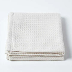 Organic Cotton Waffle Baby Blanket White