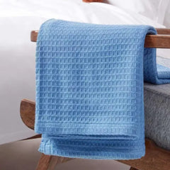 Organic Cotton Waffle Baby Blanket Sky Blue