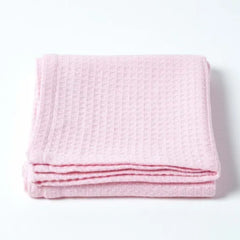 Organic Cotton Waffle Baby Blanket Pink