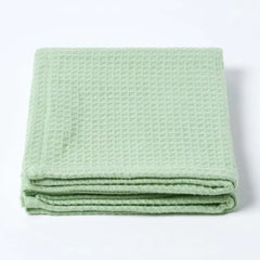 Organic Cotton Waffle Baby Blanket Green