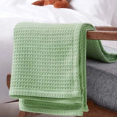 Organic Cotton Waffle Baby Blanket Green