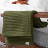 Organic Cotton Waffle Baby Blanket Sage