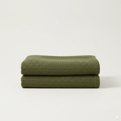 Organic Cotton Waffle Baby Blanket Sage