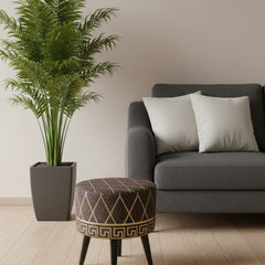 Velvet Round Cone Leg Ottoman