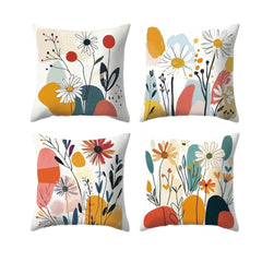 Colorful Floral Cushion Cover Set Pack Of 4