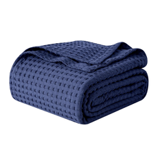 Heritage Waffle Blanket – Navy Blue